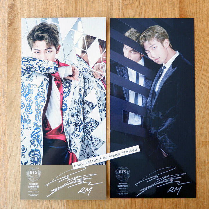 BTS RM BEST OF BTS Juego oficial de 2 tarjetas con fotos grandes, versión coreana. + Versión japonesa. 