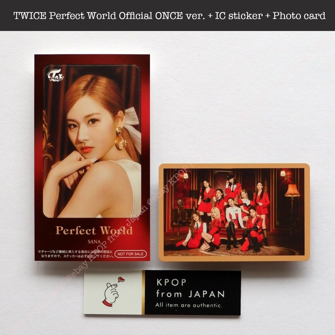 SANA TWICE Perfect World Official ONCE ver. + IC sticker + Photo card japan